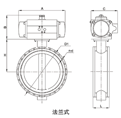 船用中心型法蘭氣動蝶閥